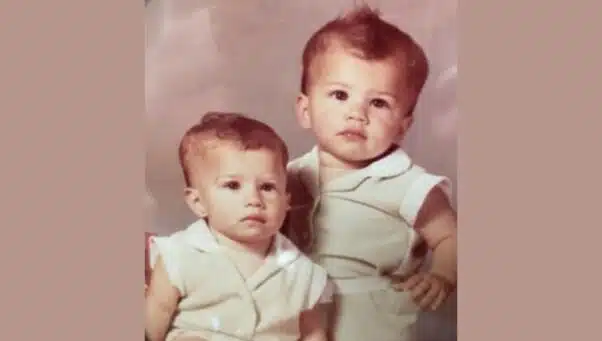 Danielle Geyer and her twin sister, as babies.