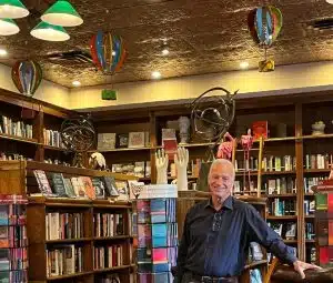 Sam Hankin in the bookstore.