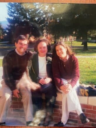 Courtney Kelly with her parents at a Susquehanna University Parents Weekend