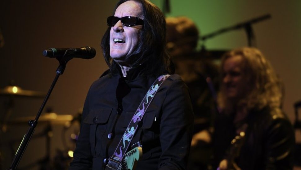 Todd Rundgren performing. He has been inducted into the Rock & Roll Hall of fame