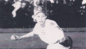 Gertrude Dunn during her professional baseball career.