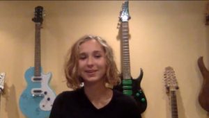 Furlong teen Brynn Kremer and her Green Day guitar over her right shoulder