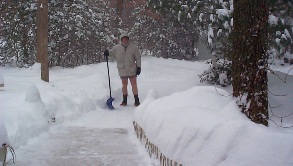man shoveling snow