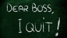 I quit written on a chalk board