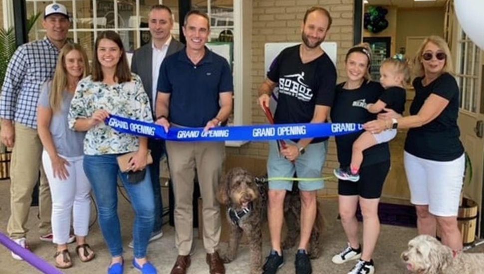 Ribbon-cutting SoBol, Yardley, Senator Steve Santarsiero
