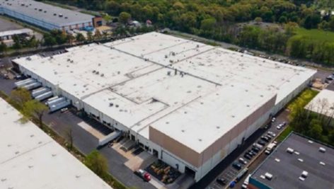 Aerial view of the warehouse at 450 Winks Lane in Bensalem