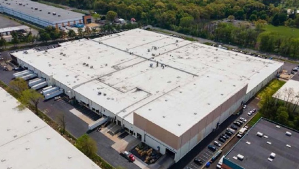Aerial view of the warehouse at 450 Winks Lane in Bensalem