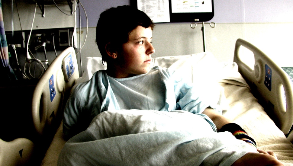 patient in hospital bed