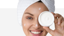 woman with face cream