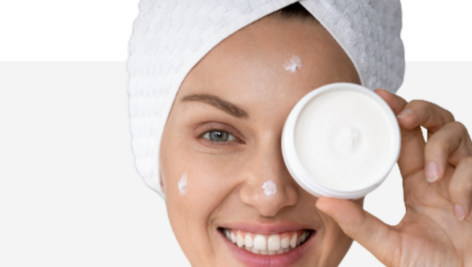 woman with face cream
