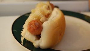 hot dog with sauerkraut
