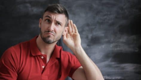 Man listening intently