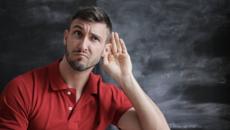 Man listening intently