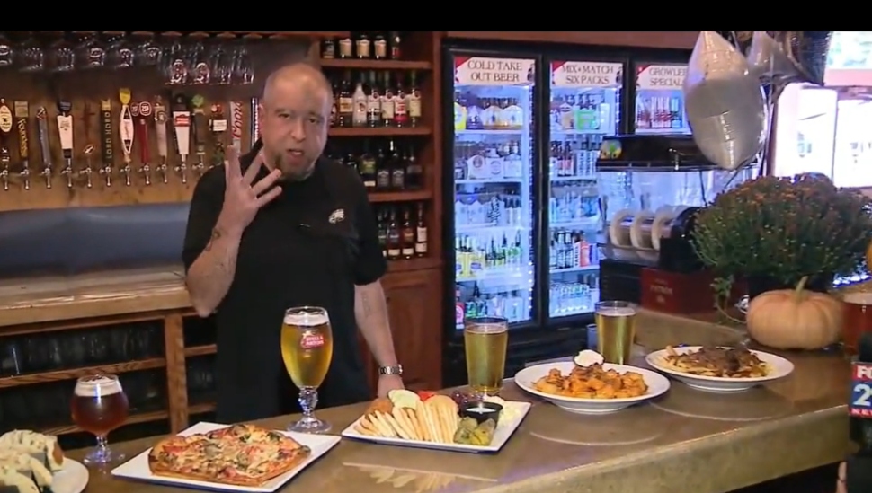 man behind bar