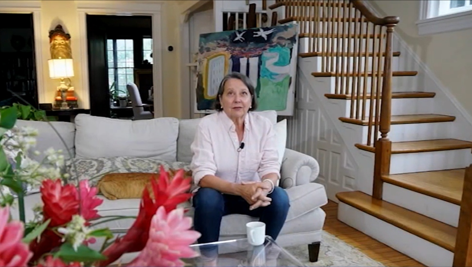 woman sitting in a living room