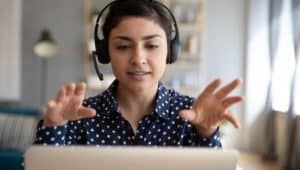 Woman on a Zoom call