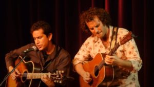 A.J. Croce (left) performs one of his father’s songs.