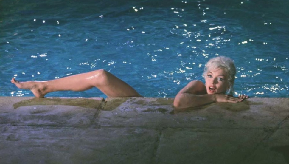 nude woman in pool