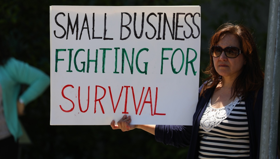 woman with sign
