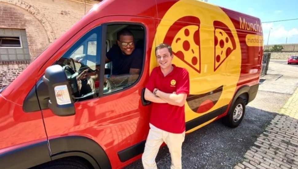 Muncho founder Adam Chain (right) with chef and consultant Elijah Milligan outside the pizza company's kitchen