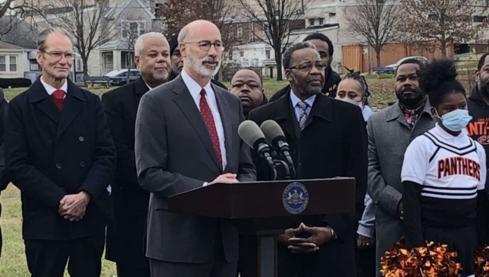 Pennsylvania Governor Tom Wolf visits Chester with state funds to help curb gun violence.