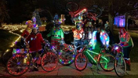 lighted bikes with riders