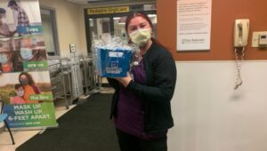 Care packages assembled by Manor College were delivered on Jan. 2. 2022. Photos courtesy Lauren McDonnell, BSN, RN.