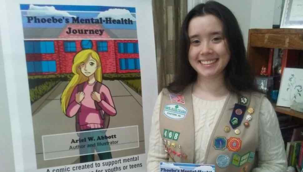 girl scout at an easel