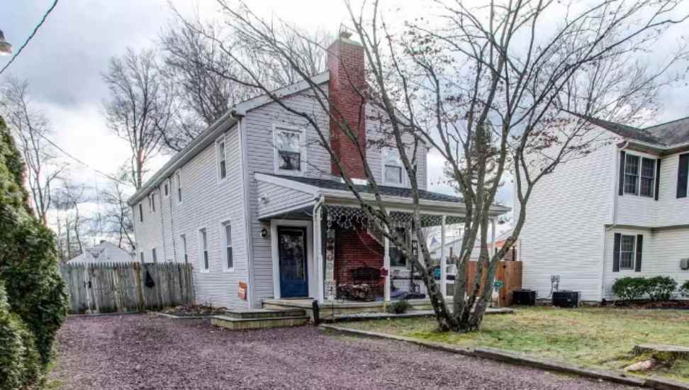 gray house with chimney