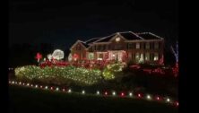 house with lights on it