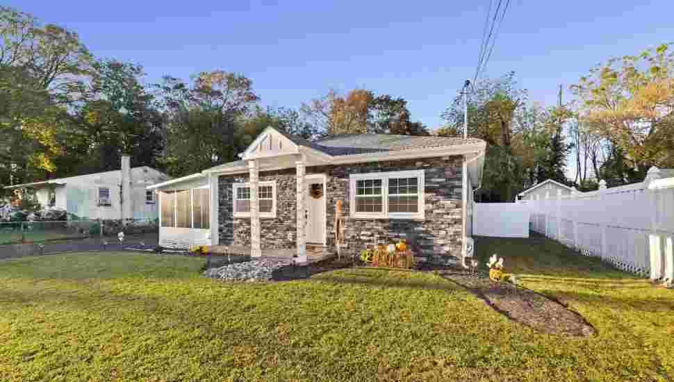 stone house with porch