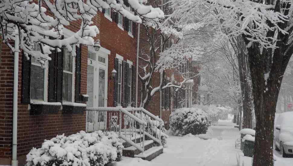 street covered in snow
