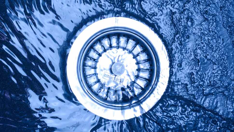 water in a drain