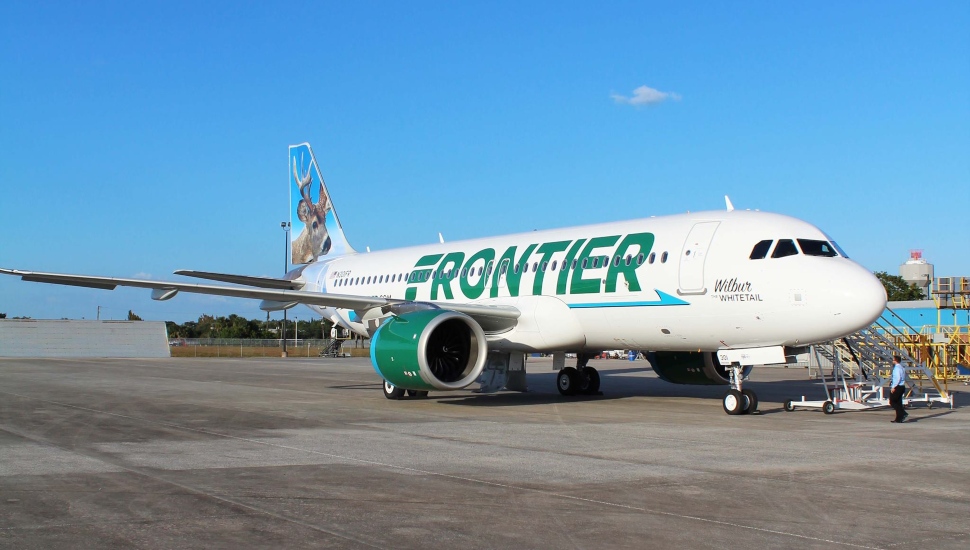 A Frontier Airline jet.