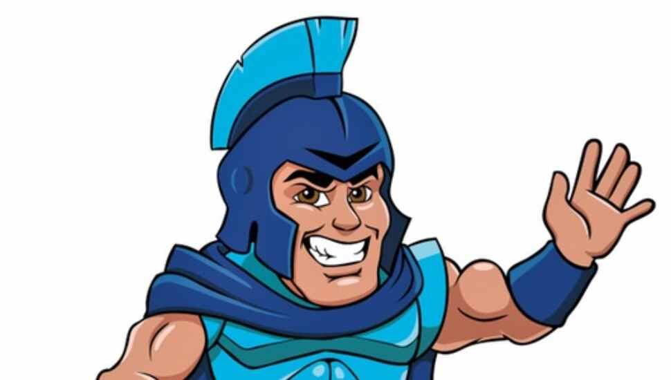 cartoon character in blue
