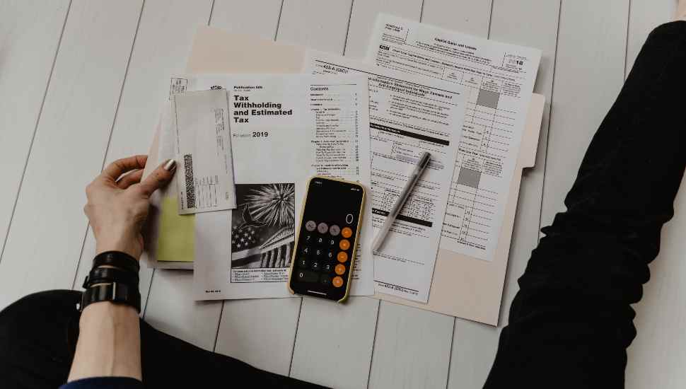 paperwork and calculator