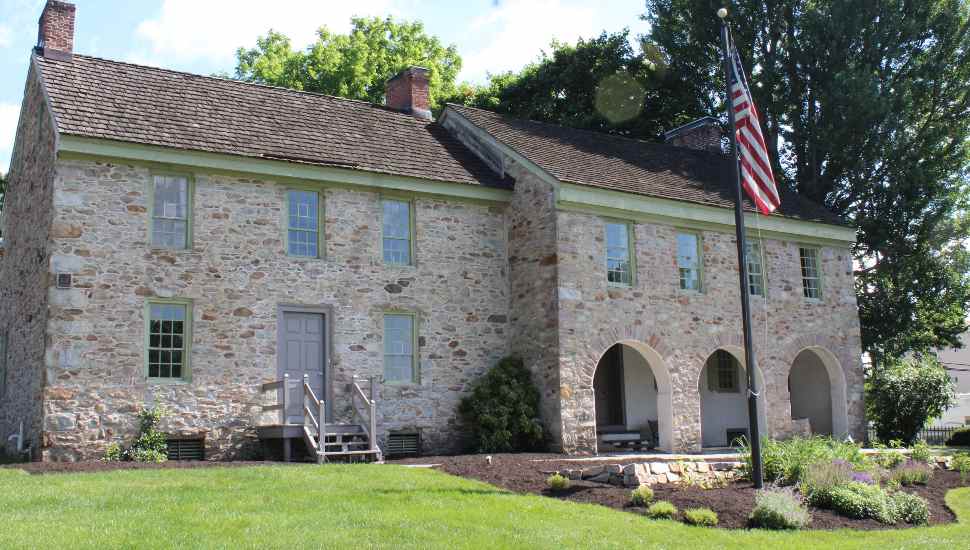 stone building with arches