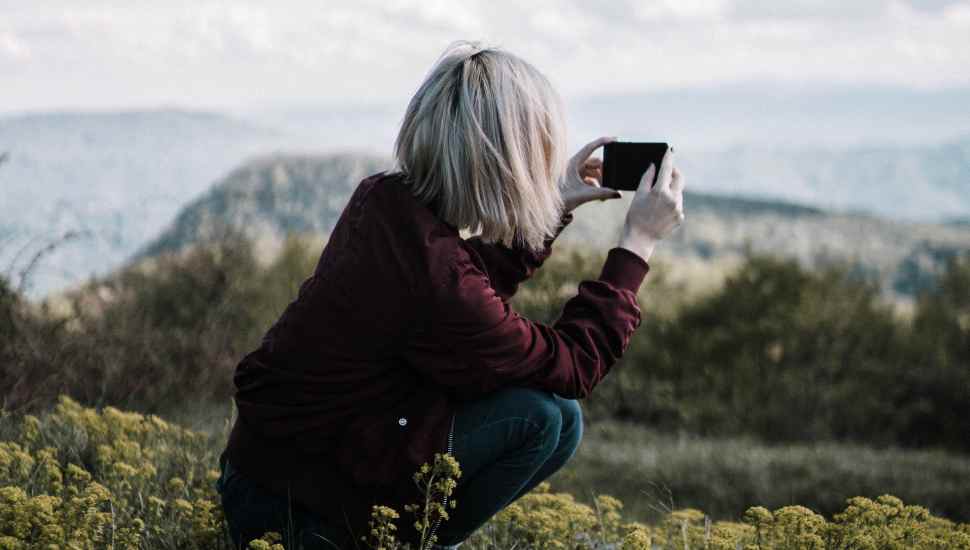 woman taking picture