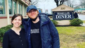 Actor Rupert Grint stopped into Minella's Diner in Wayne .