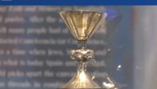 Irish golden chalice from 1480 on display at Villanova University.