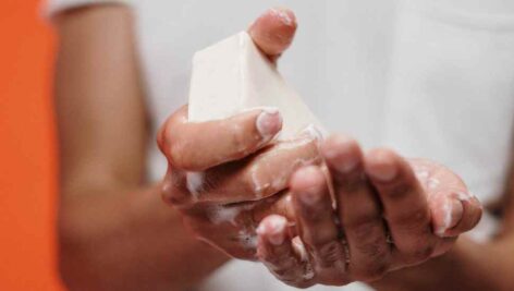 hands with soap