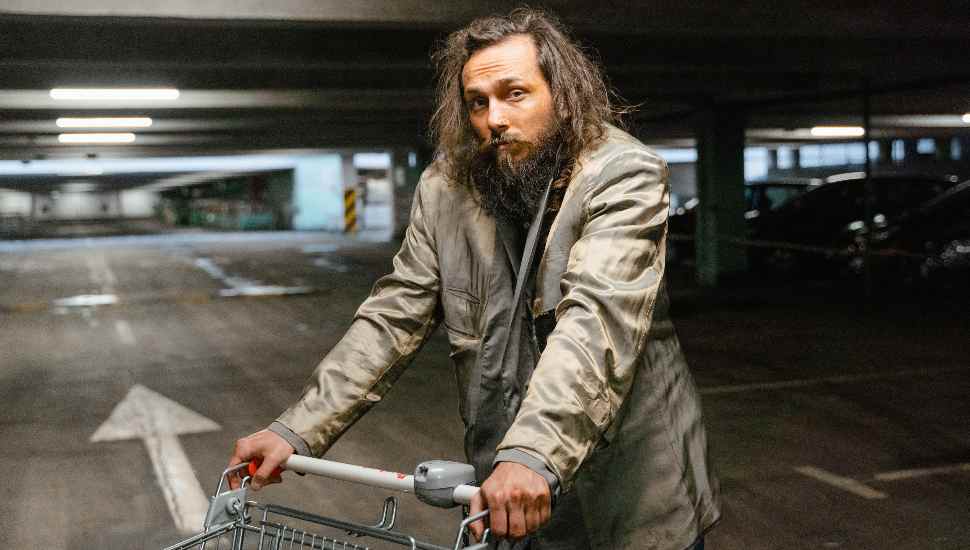 man with cart
