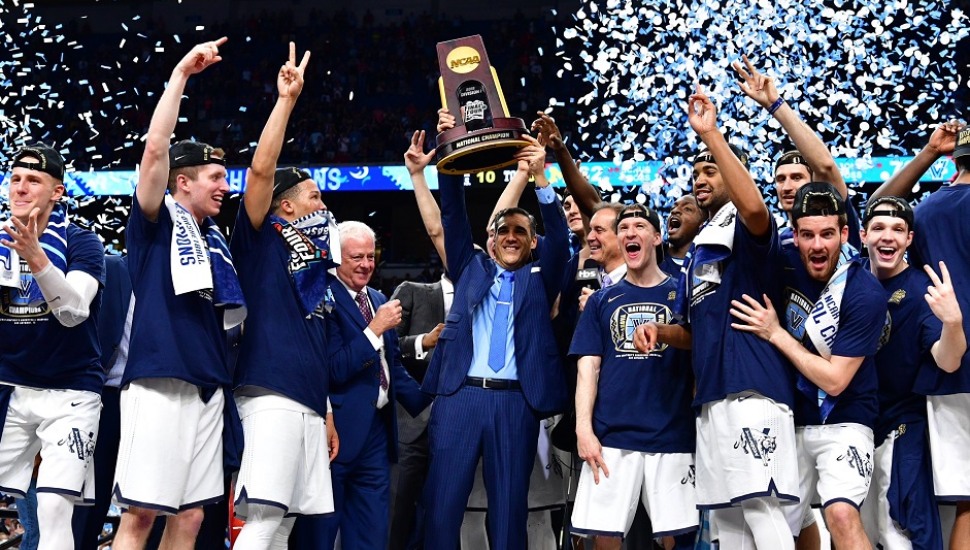 Final Four champs. The Villanova men's basketball team celebrate their 2018 championship win.