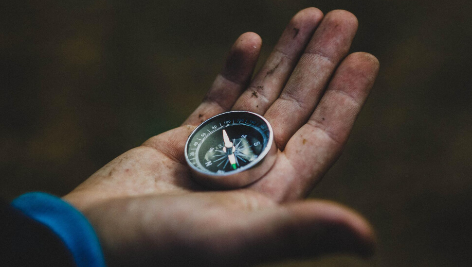 A man with a compass