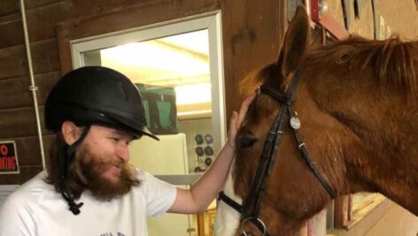 bearded man with horse