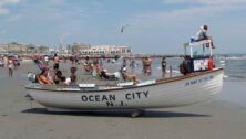 A boat on ocean city beach