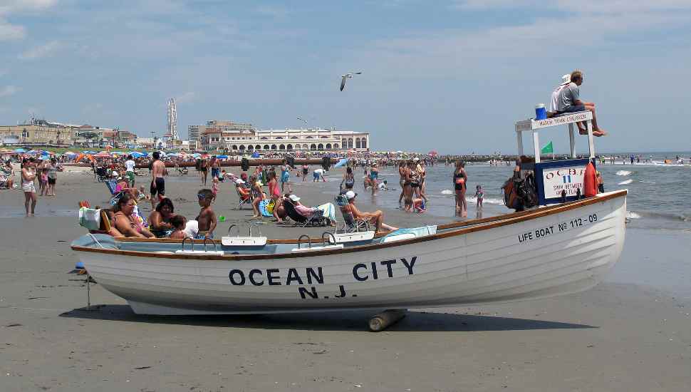 A boat on ocean city beach