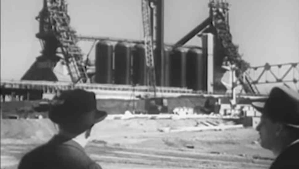 building with silos