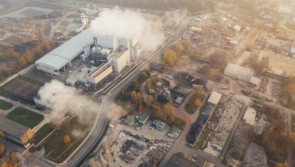 buildings issuing smoke