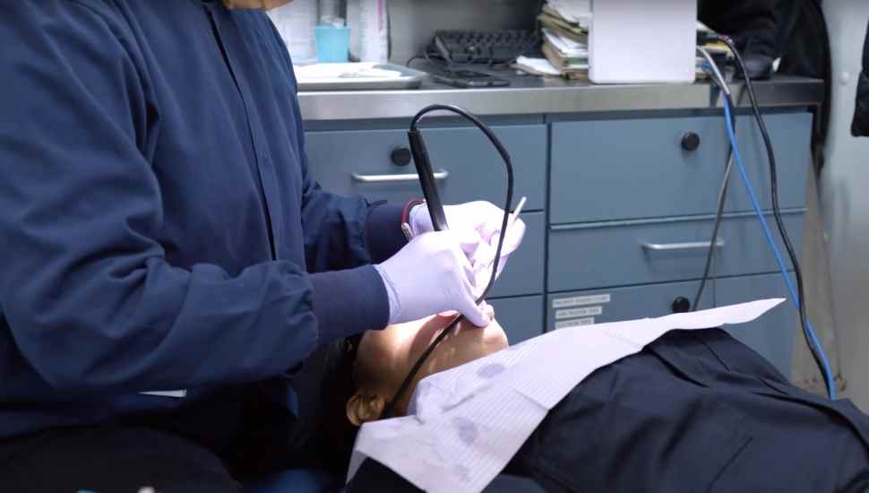 man in dental chair